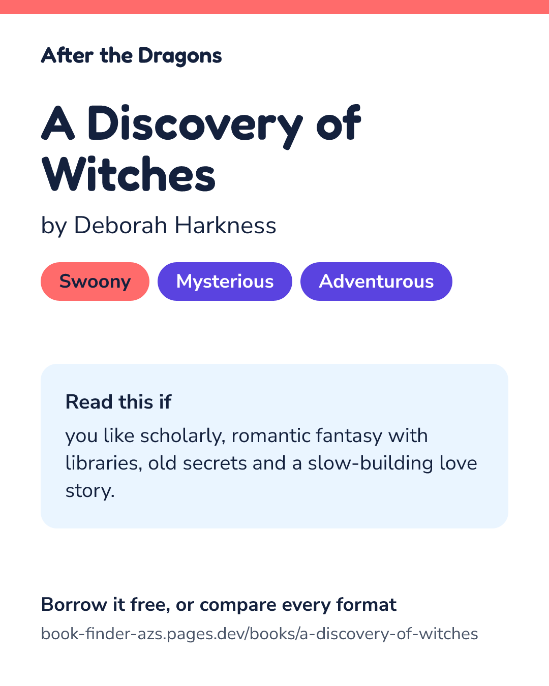 Share card for A Discovery of Witches