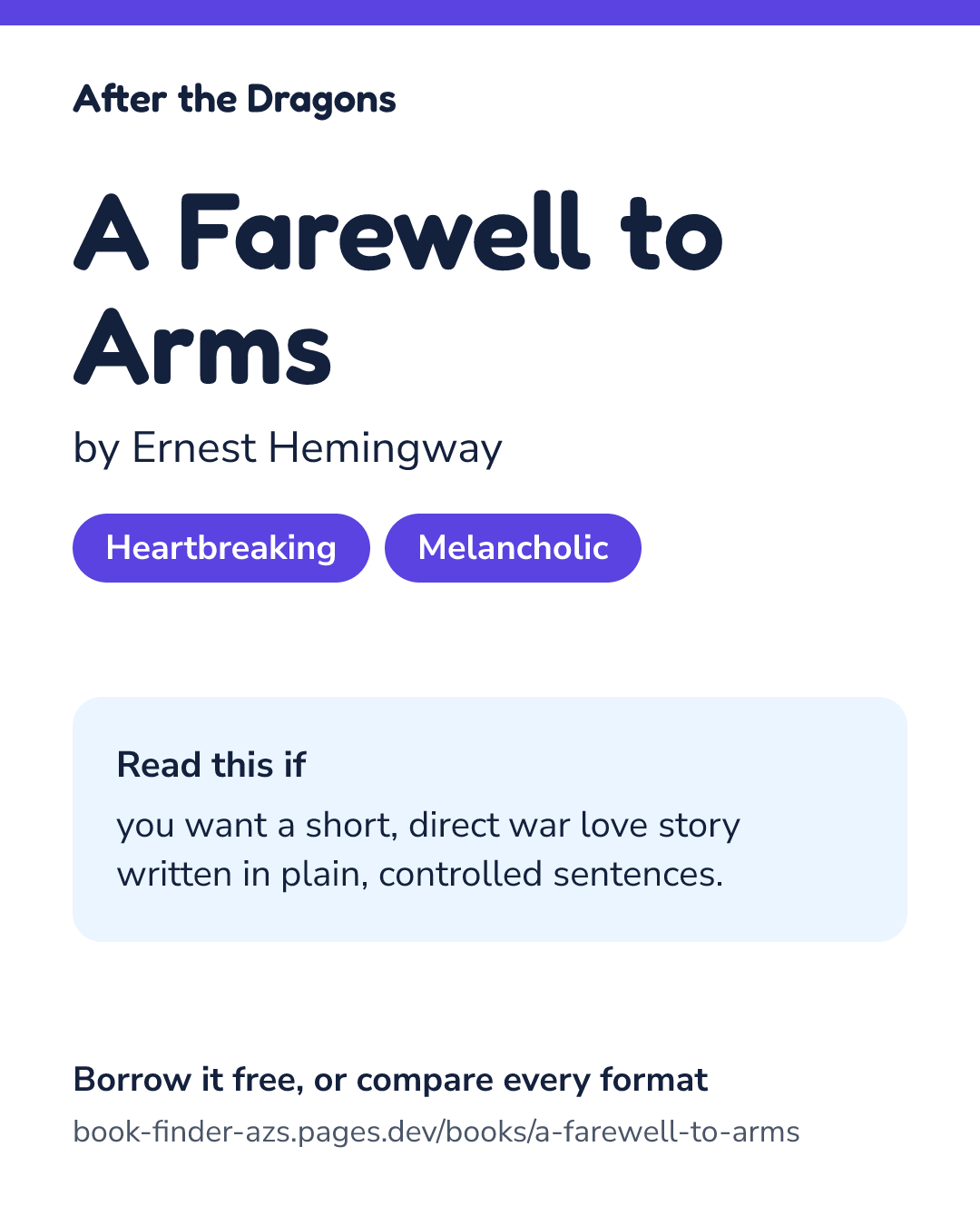 Share card for A Farewell to Arms