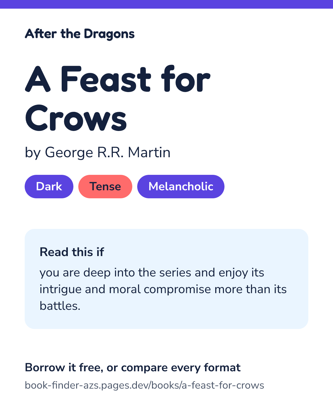 Share card for A Feast for Crows