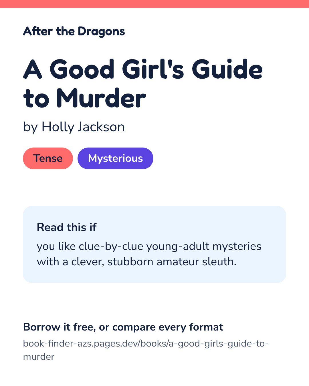 Share card for A Good Girl's Guide to Murder