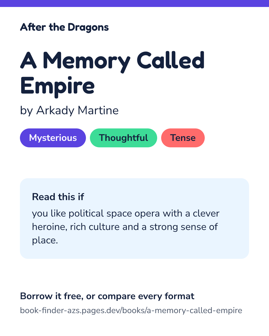 Share card for A Memory Called Empire
