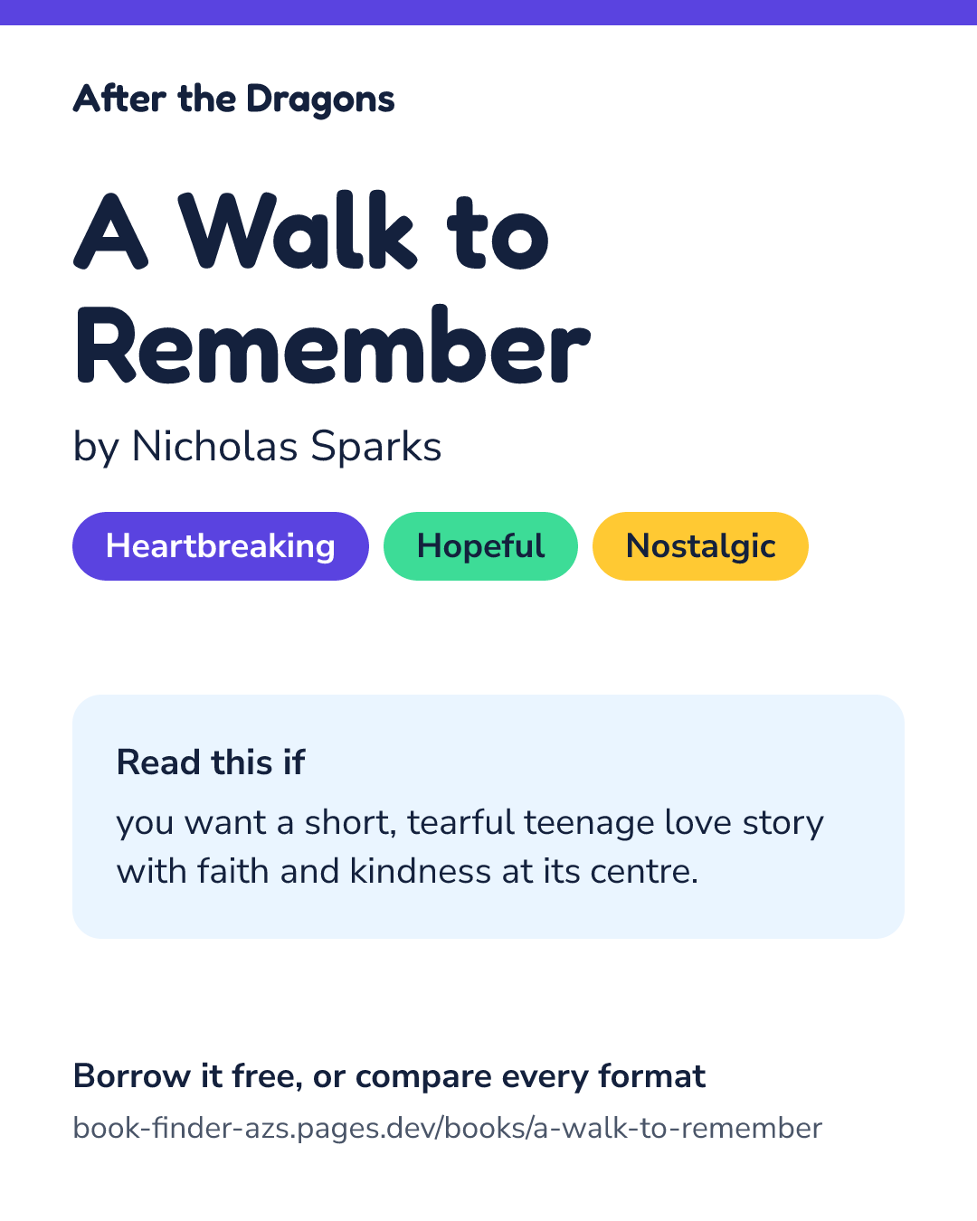 Share card for A Walk to Remember