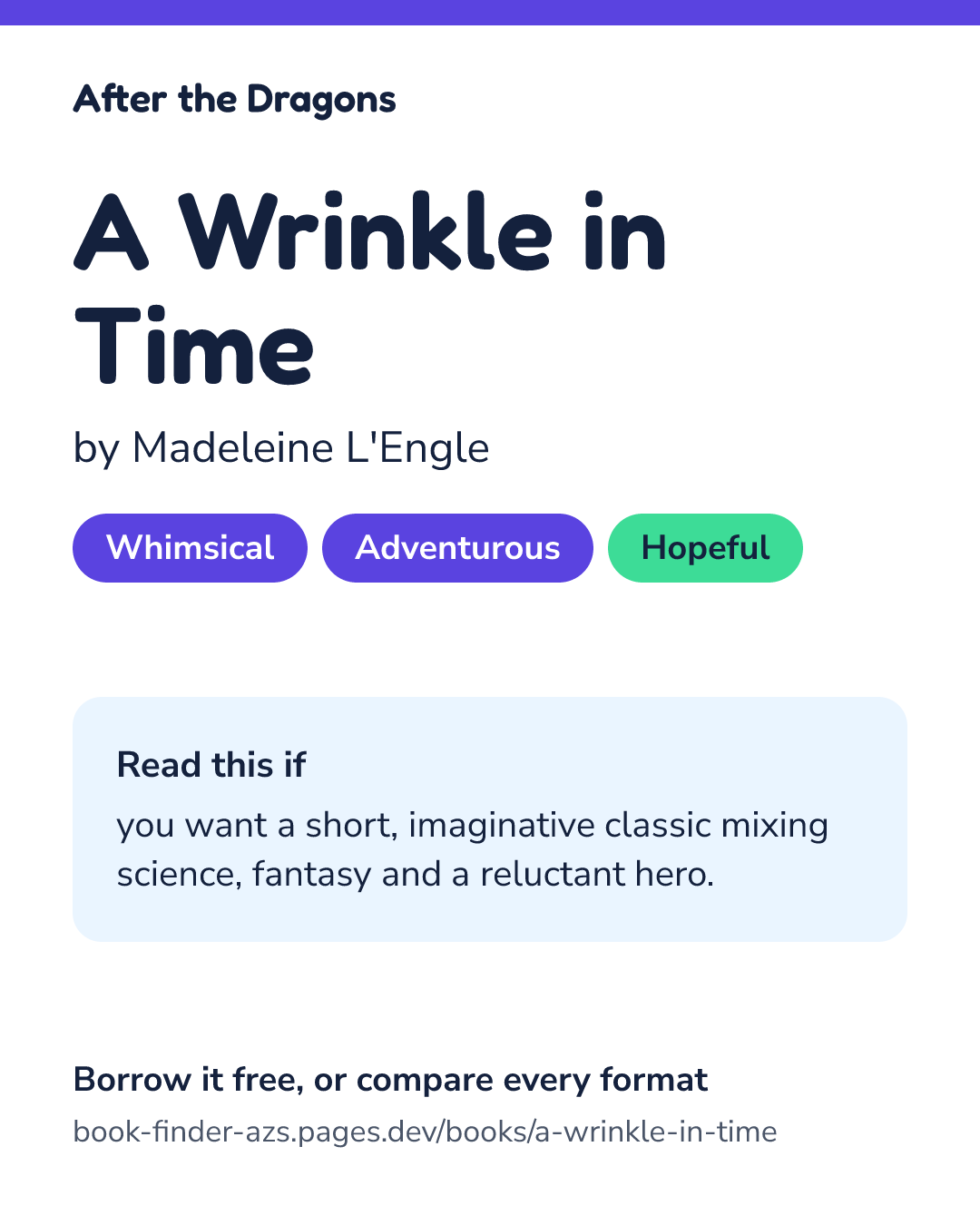 Share card for A Wrinkle in Time