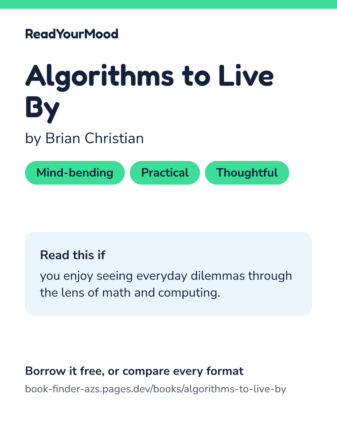 Share card for Algorithms to Live By