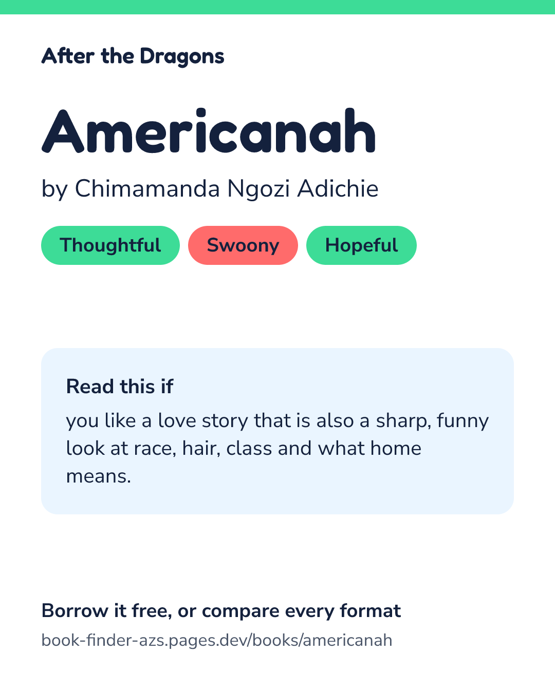 Share card for Americanah