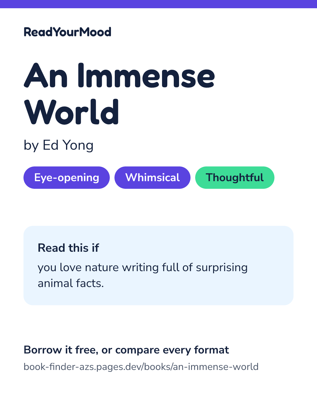 Share card for An Immense World
