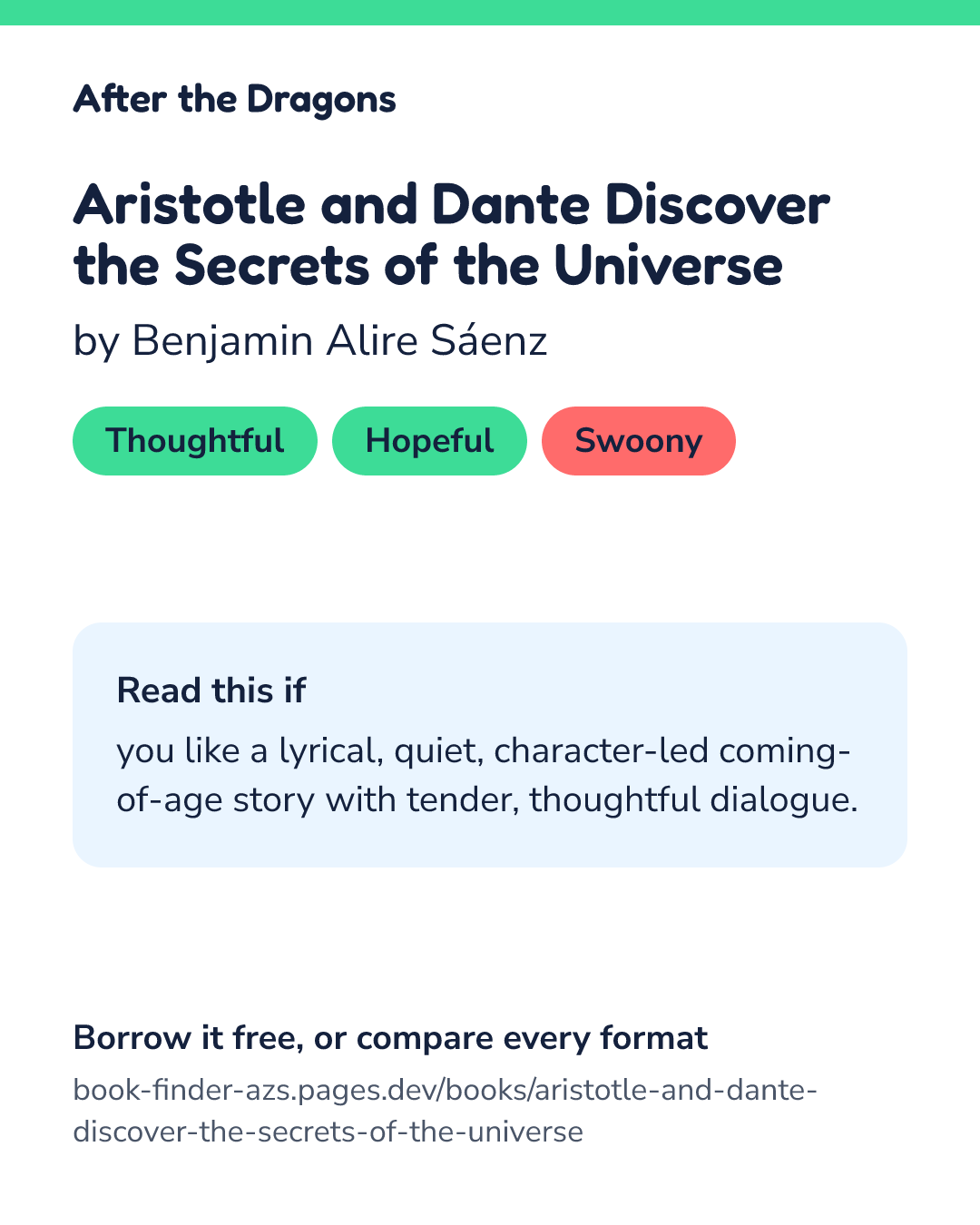 Share card for Aristotle and Dante Discover the Secrets of the Universe