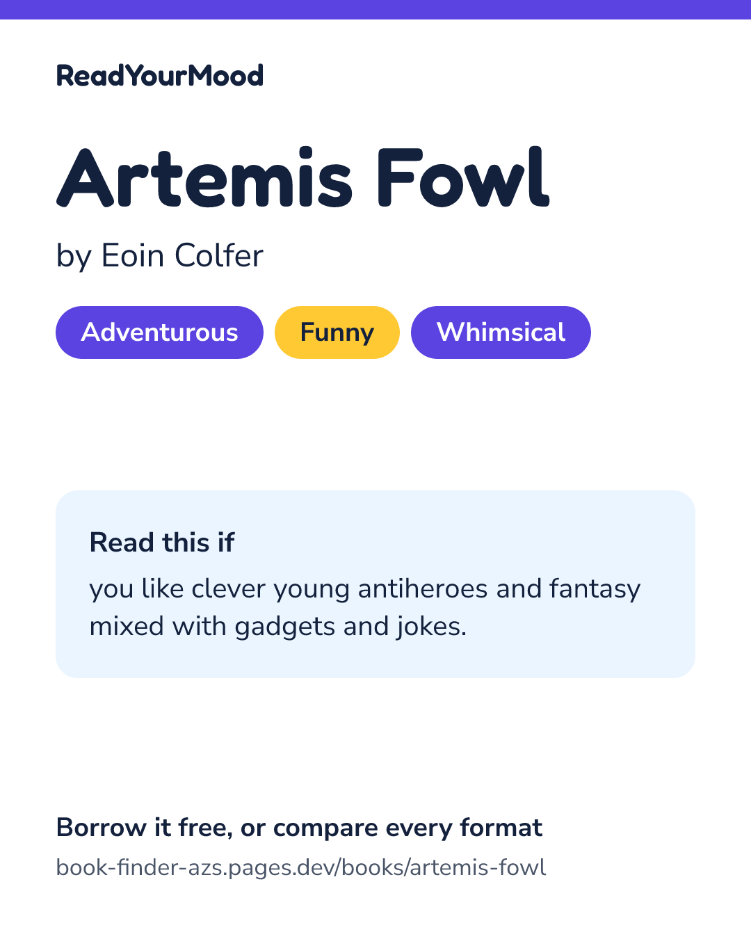 Share card for Artemis Fowl