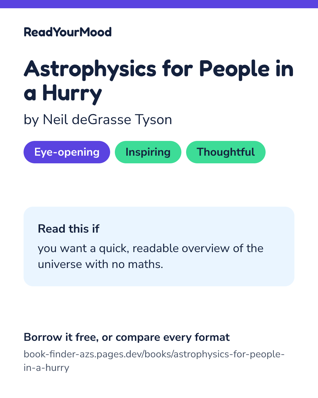 Share card for Astrophysics for People in a Hurry