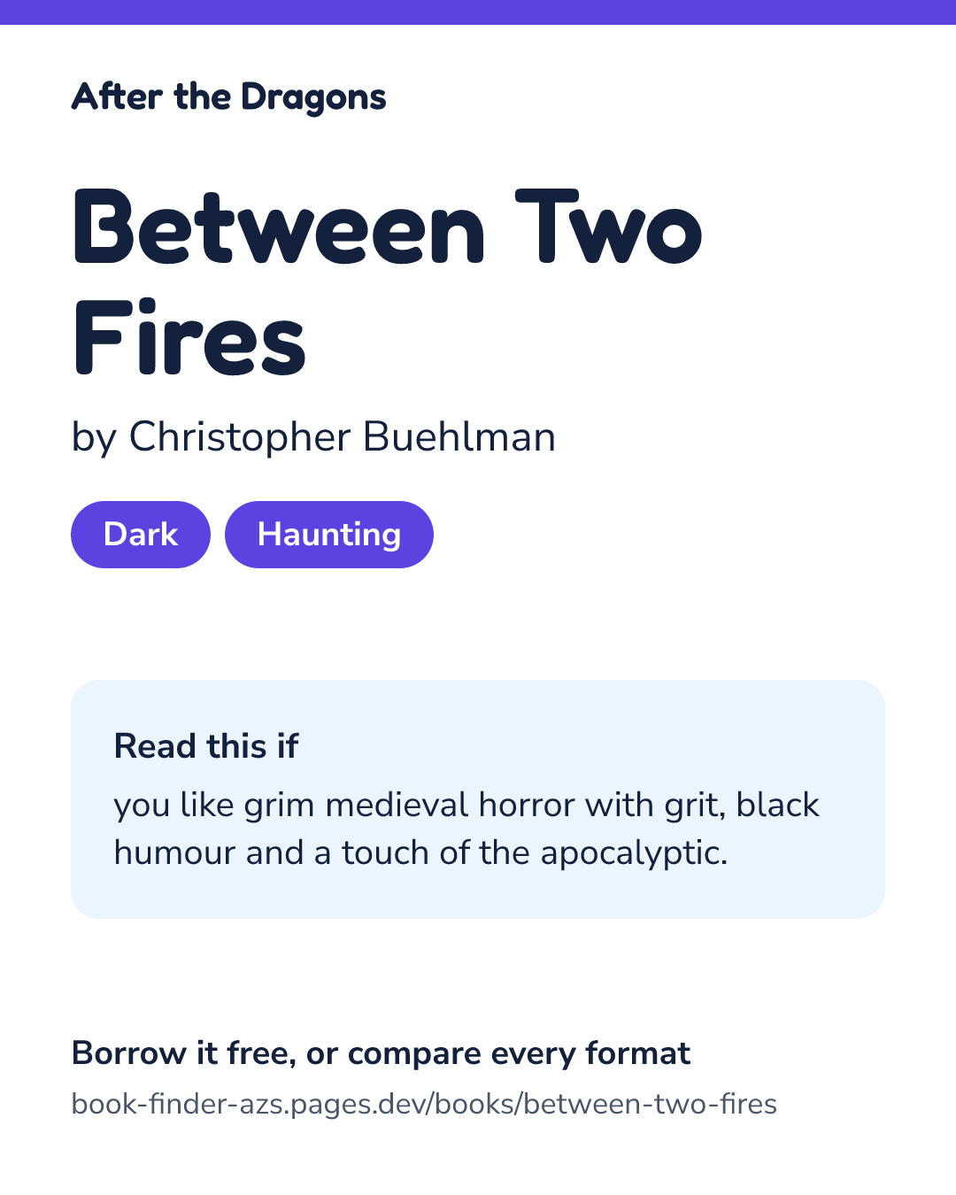 Share card for Between Two Fires