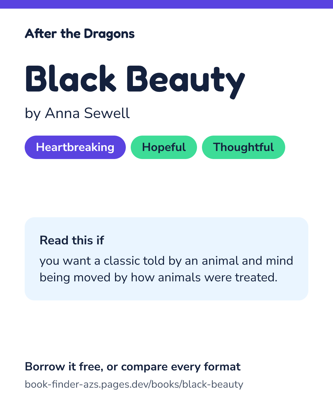Share card for Black Beauty