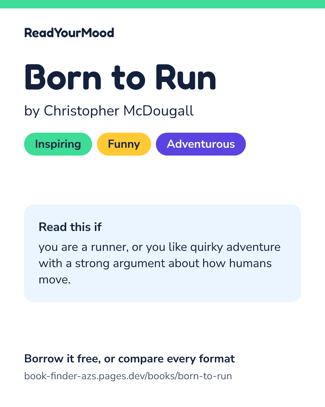Share card for Born to Run