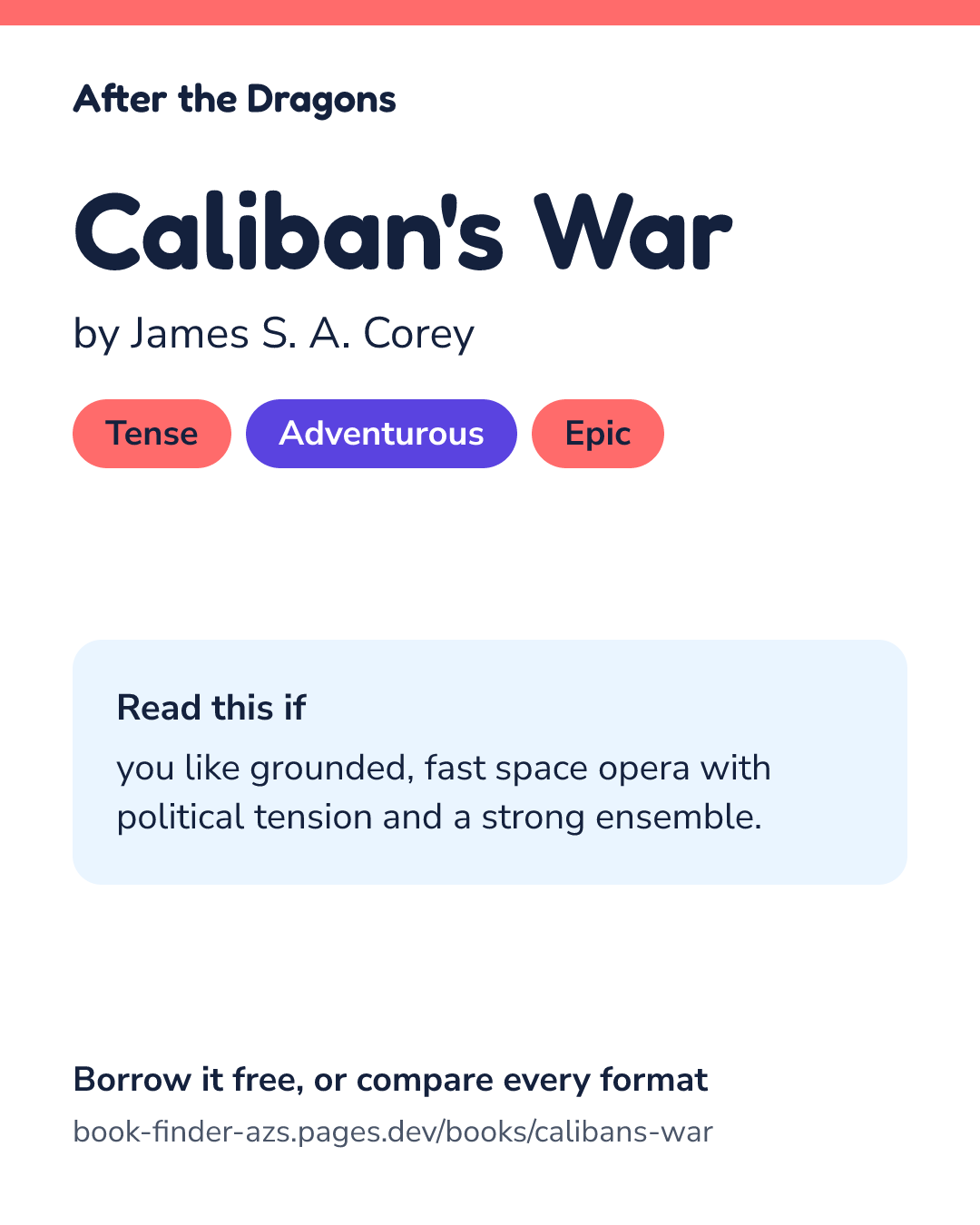 Share card for Caliban's War