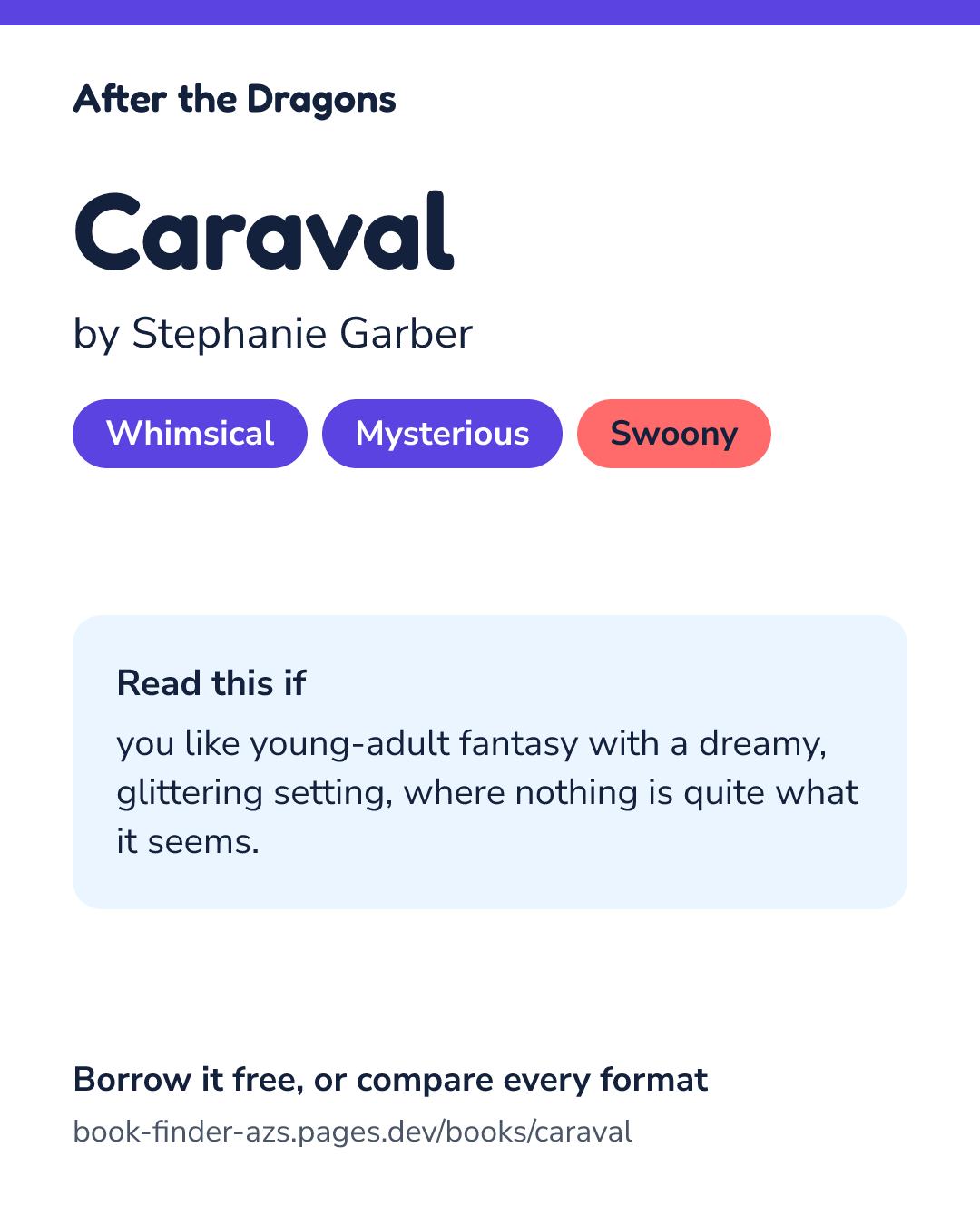 Share card for Caraval