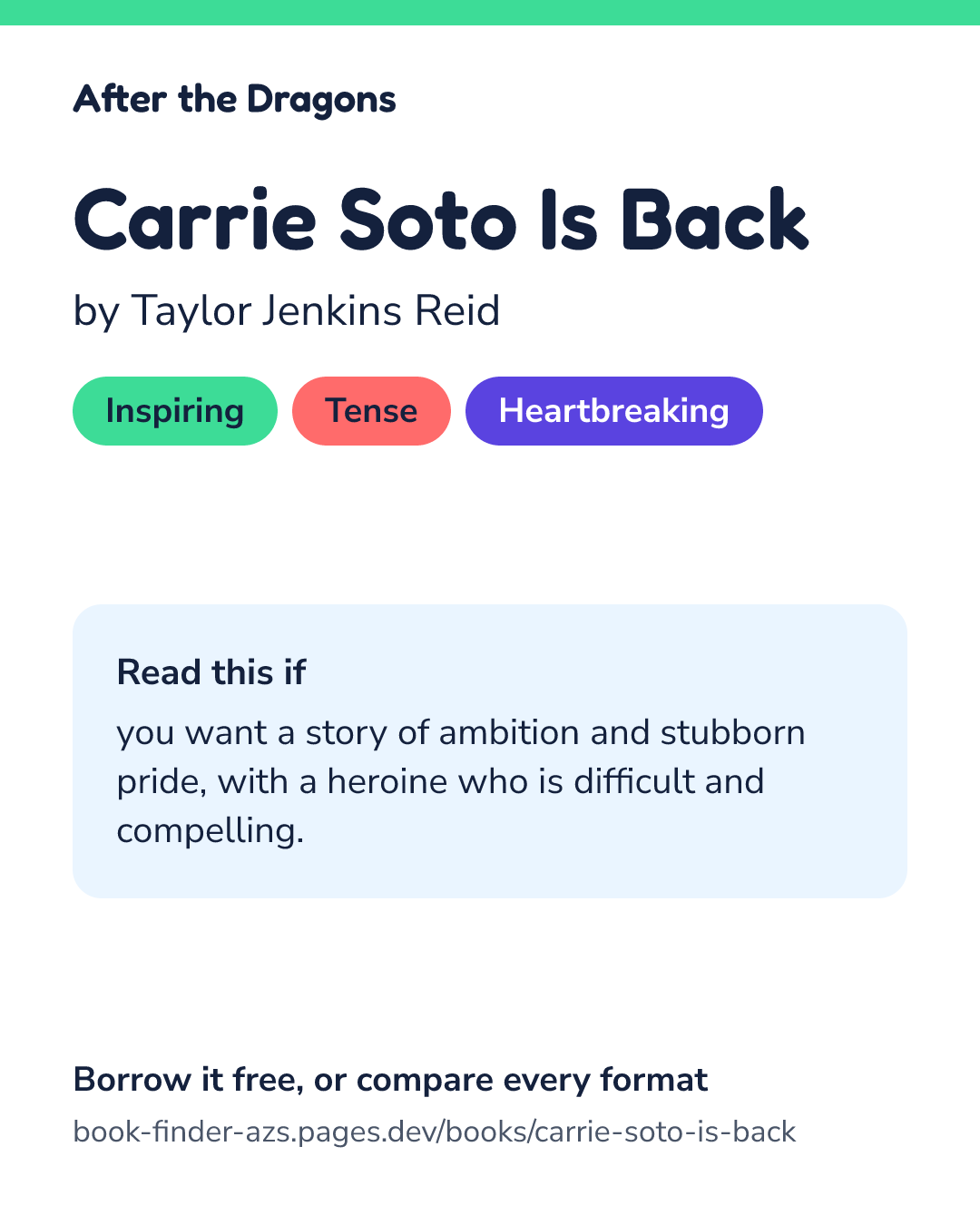 Share card for Carrie Soto Is Back