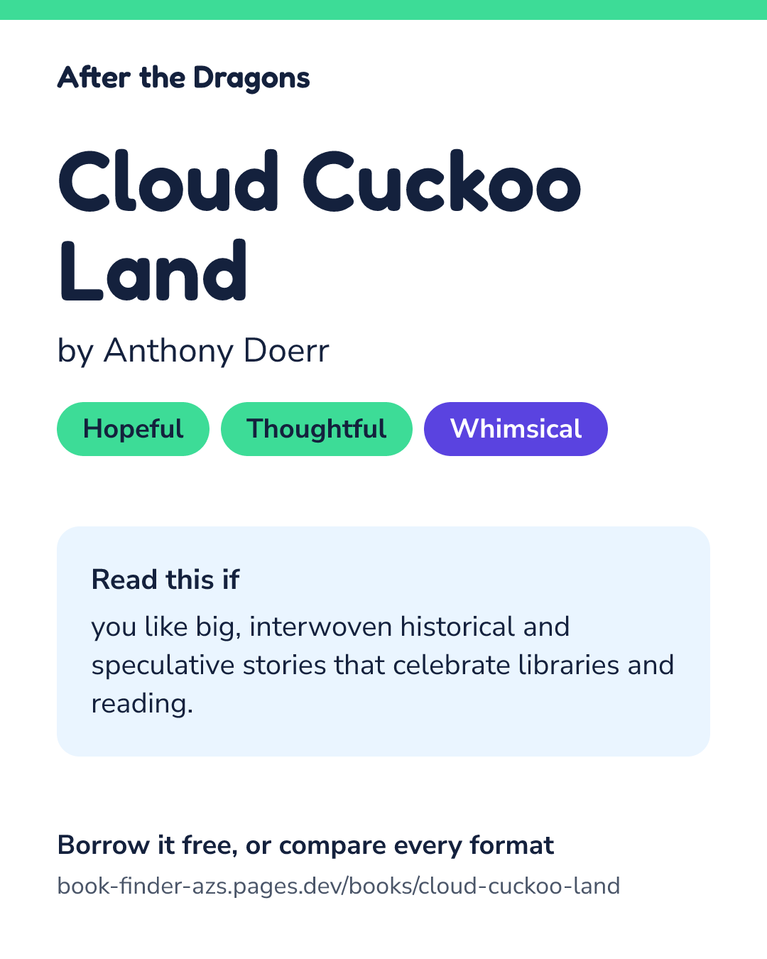Share card for Cloud Cuckoo Land