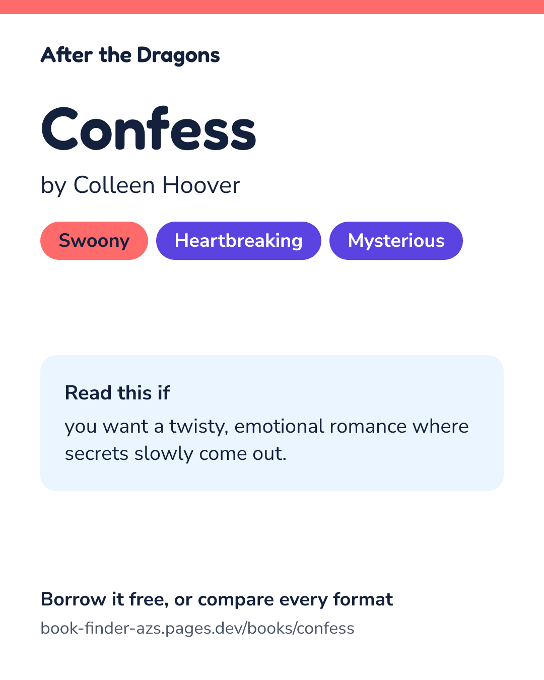 Share card for Confess