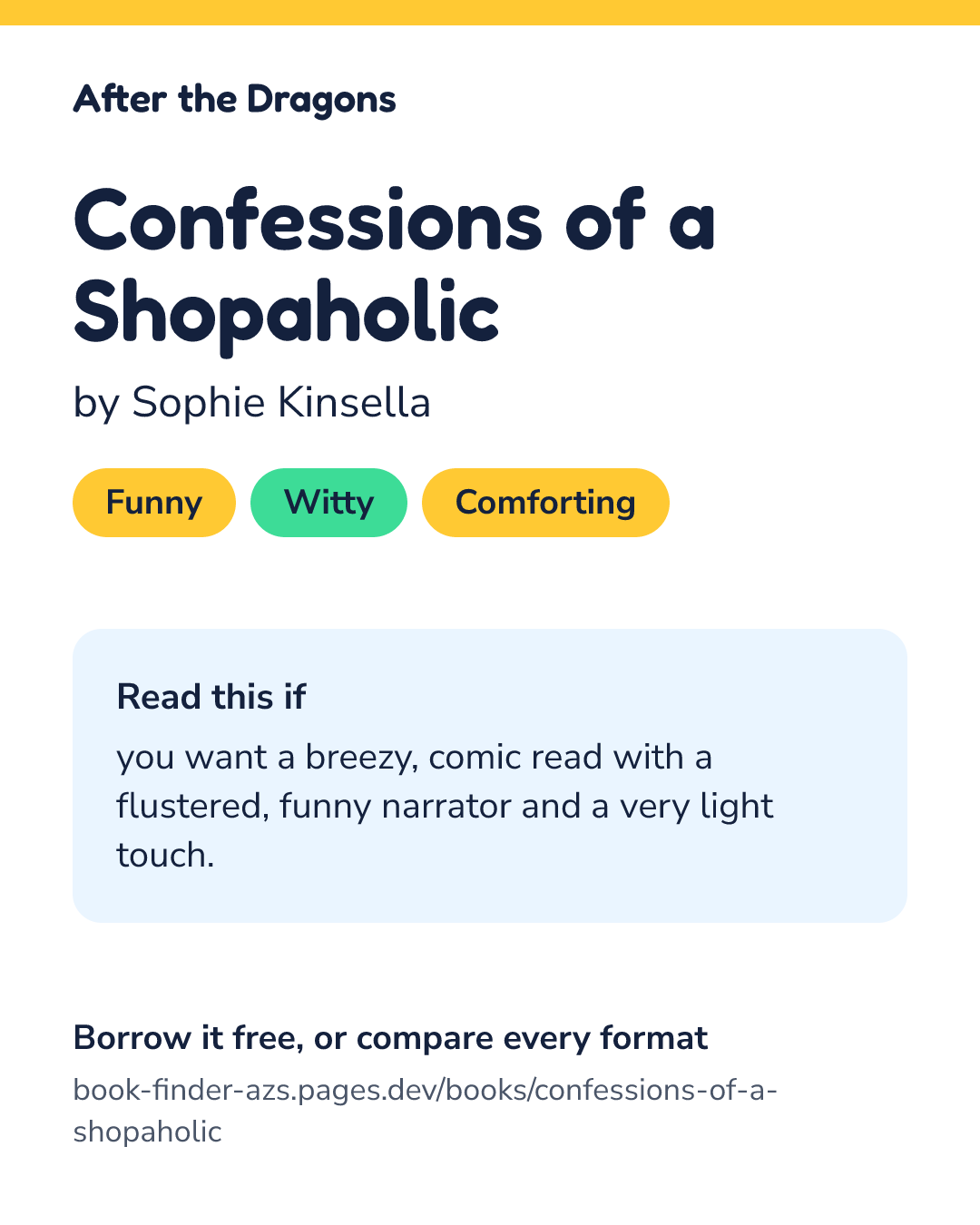 Share card for Confessions of a Shopaholic