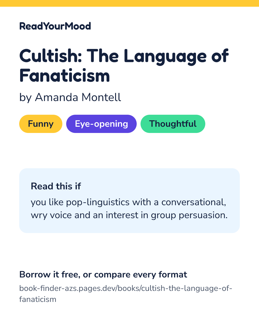 Share card for Cultish: The Language of Fanaticism