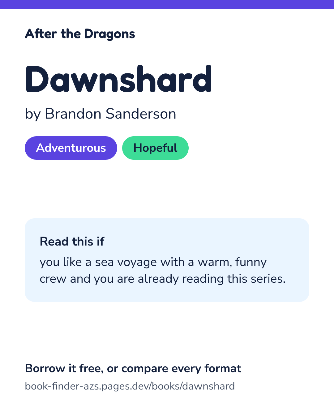 Share card for Dawnshard