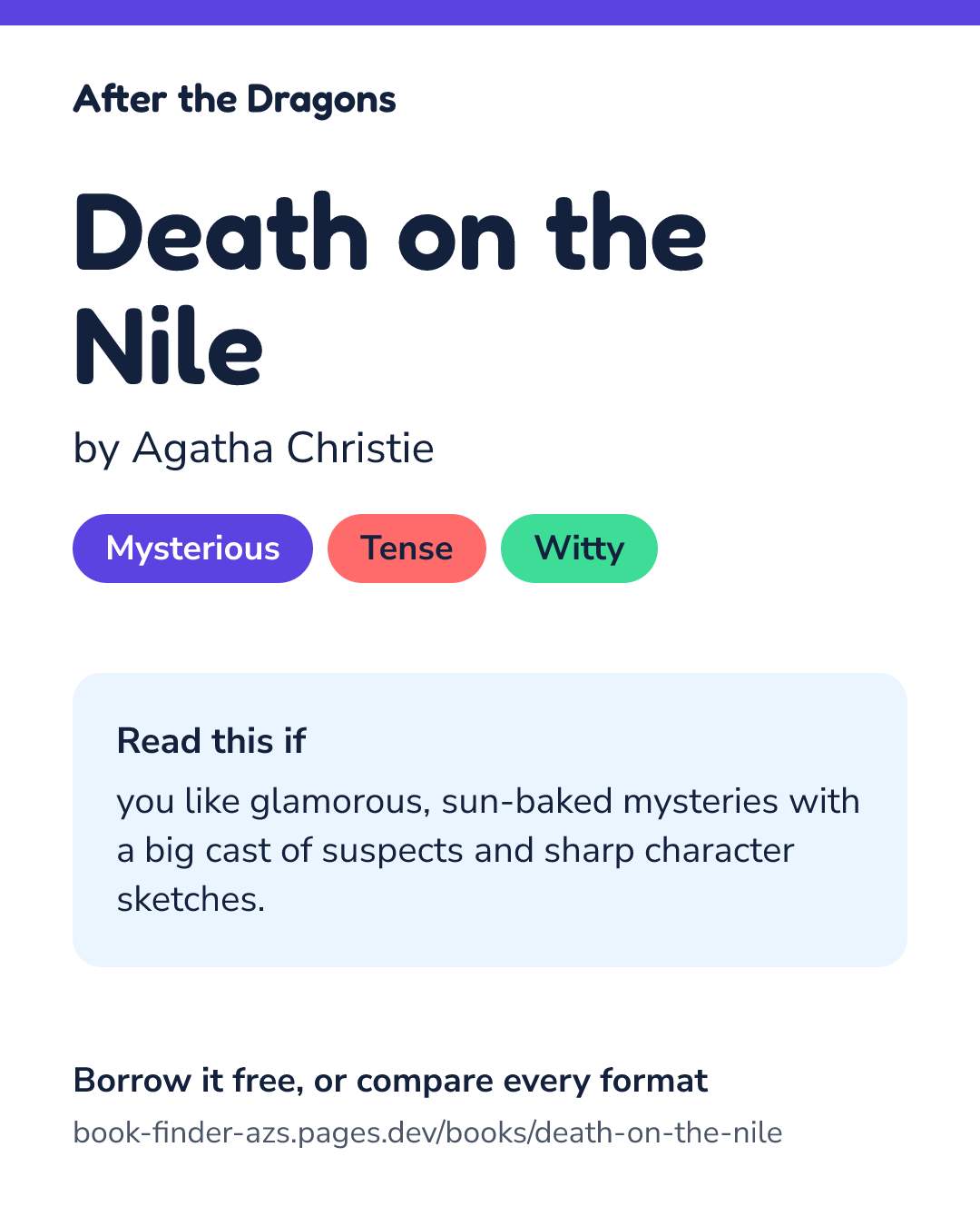 Share card for Death on the Nile