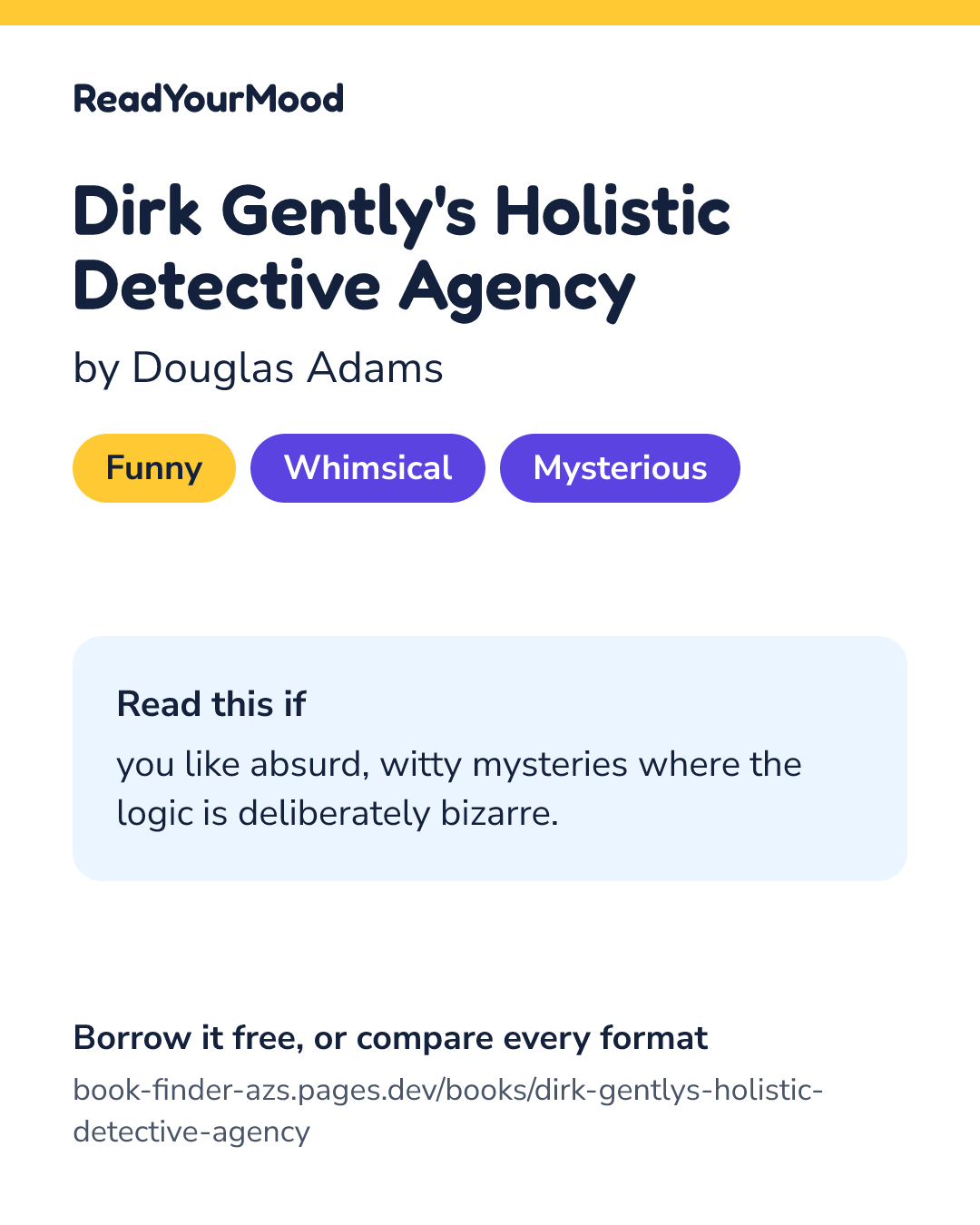 Share card for Dirk Gently's Holistic Detective Agency