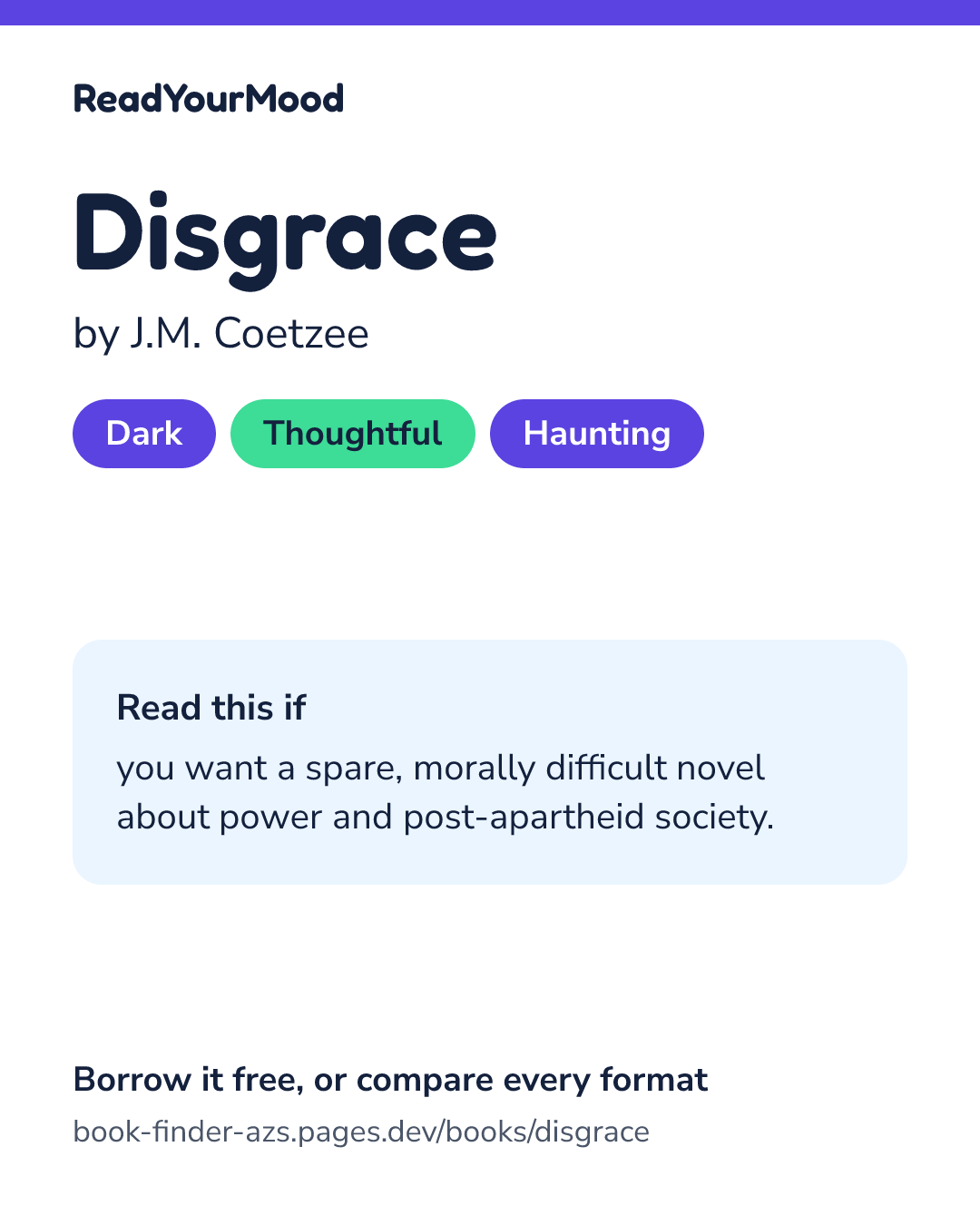 Share card for Disgrace