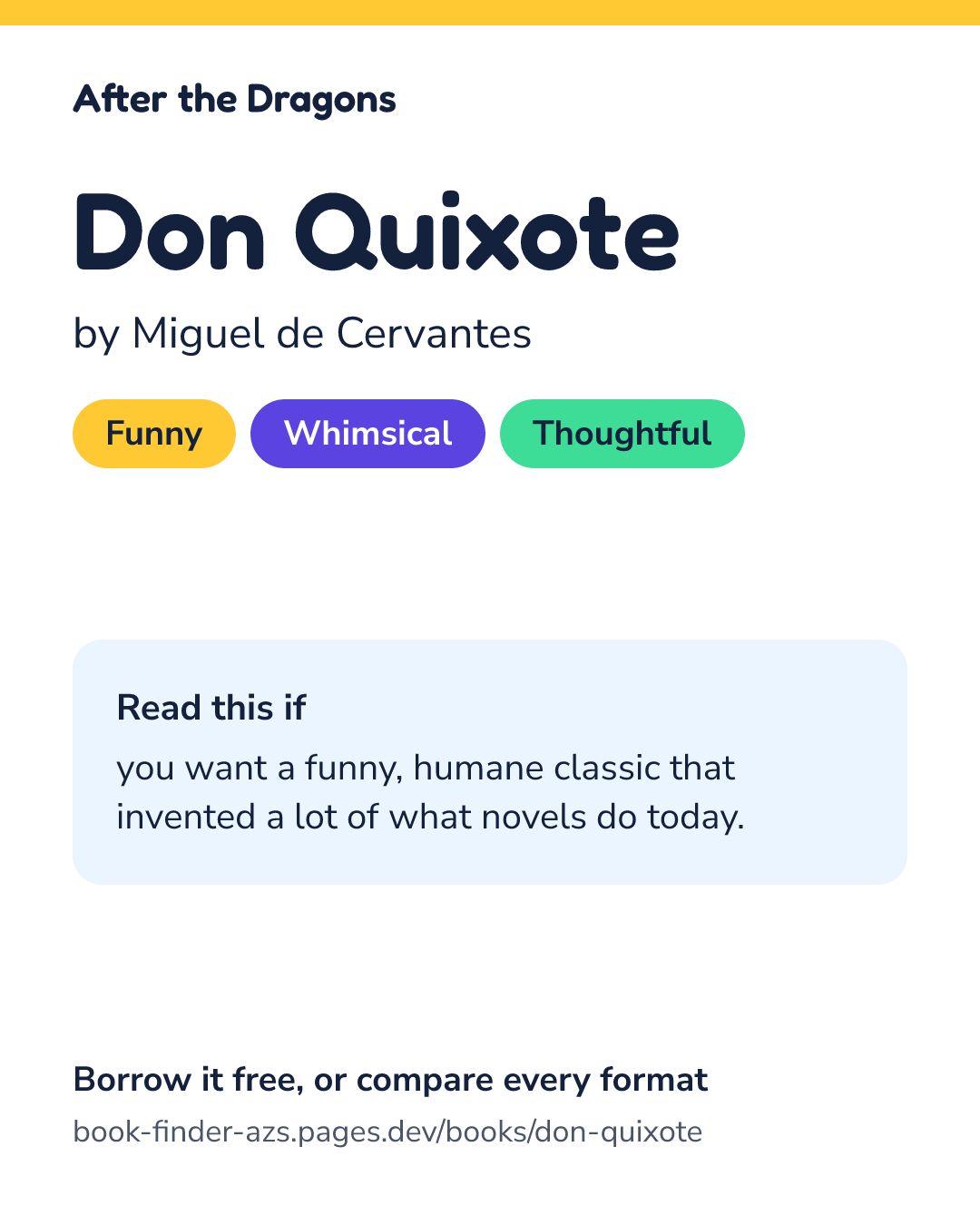 Share card for Don Quixote