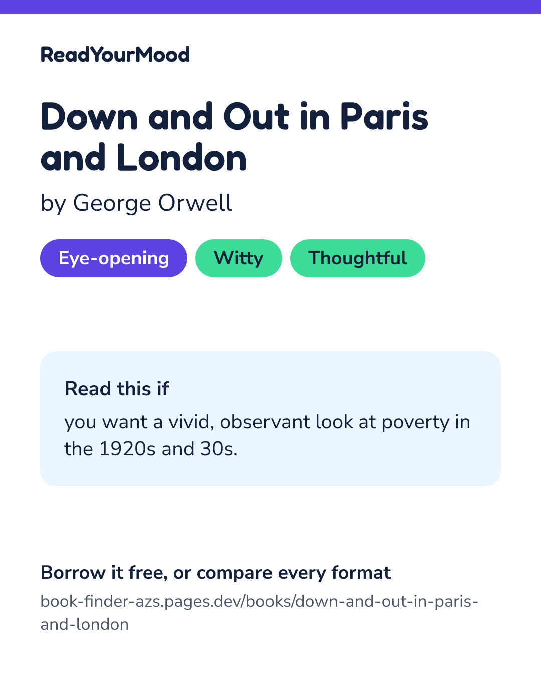 Share card for Down and Out in Paris and London