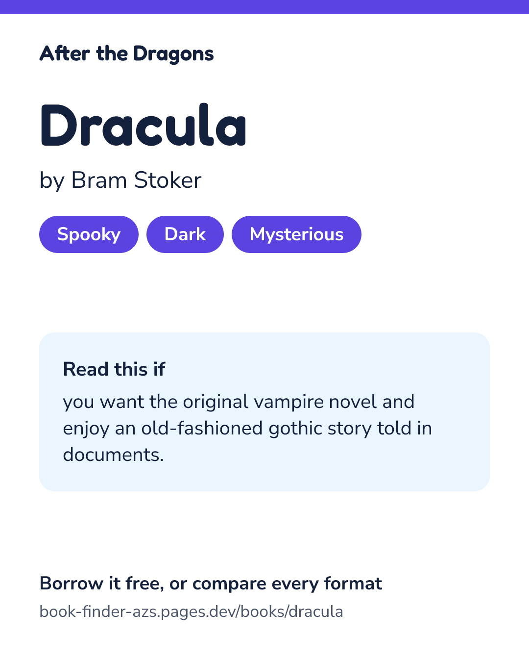 Share card for Dracula