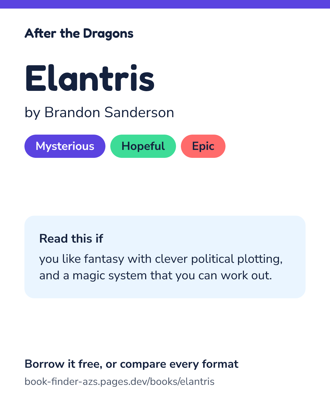 Share card for Elantris