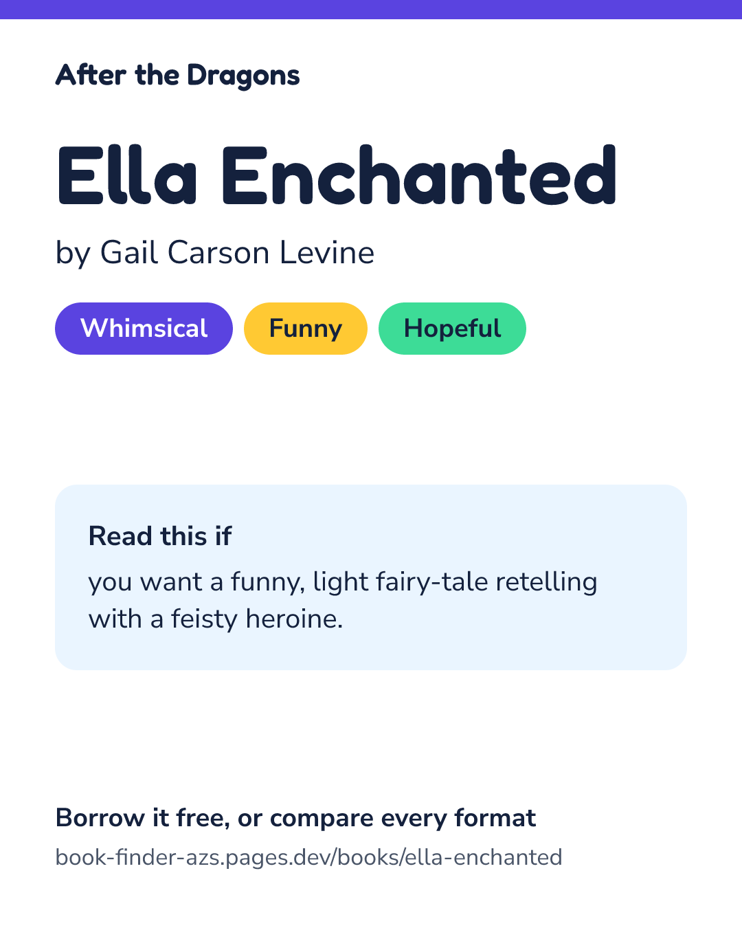 Share card for Ella Enchanted