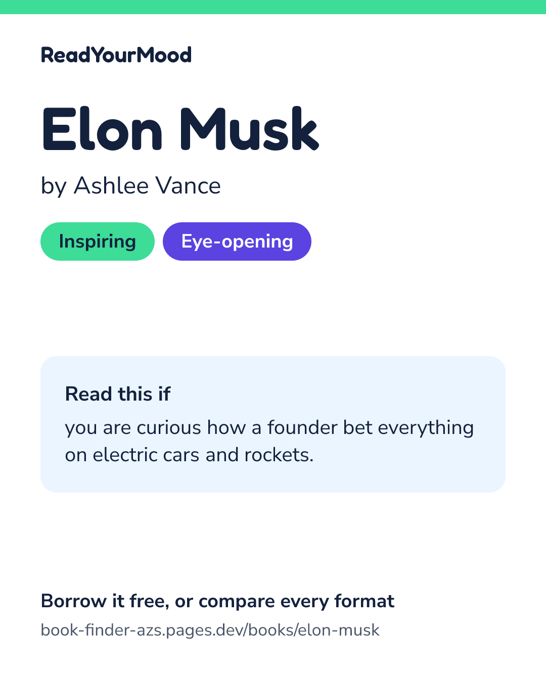 Share card for Elon Musk
