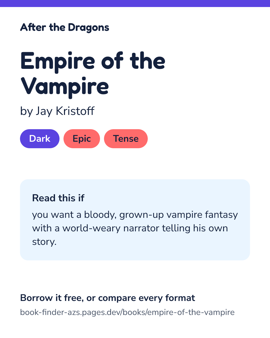 Share card for Empire of the Vampire