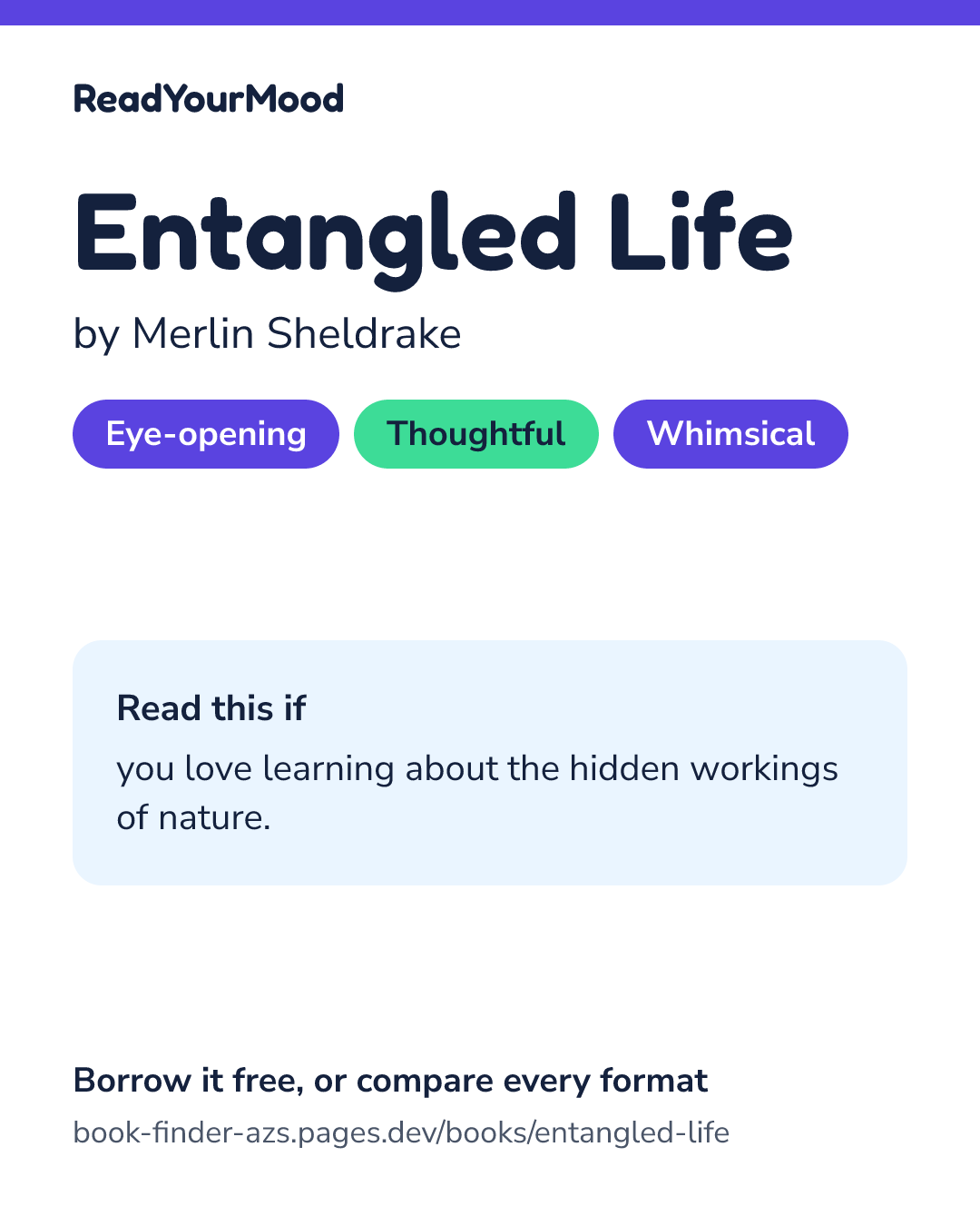 Share card for Entangled Life