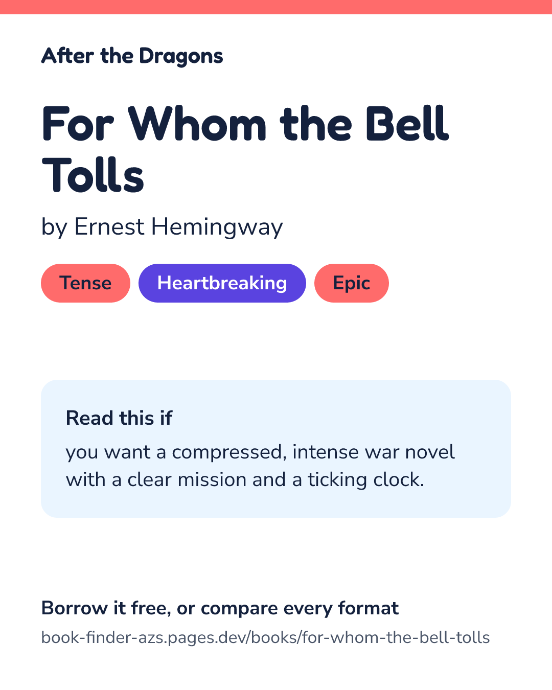 Share card for For Whom the Bell Tolls