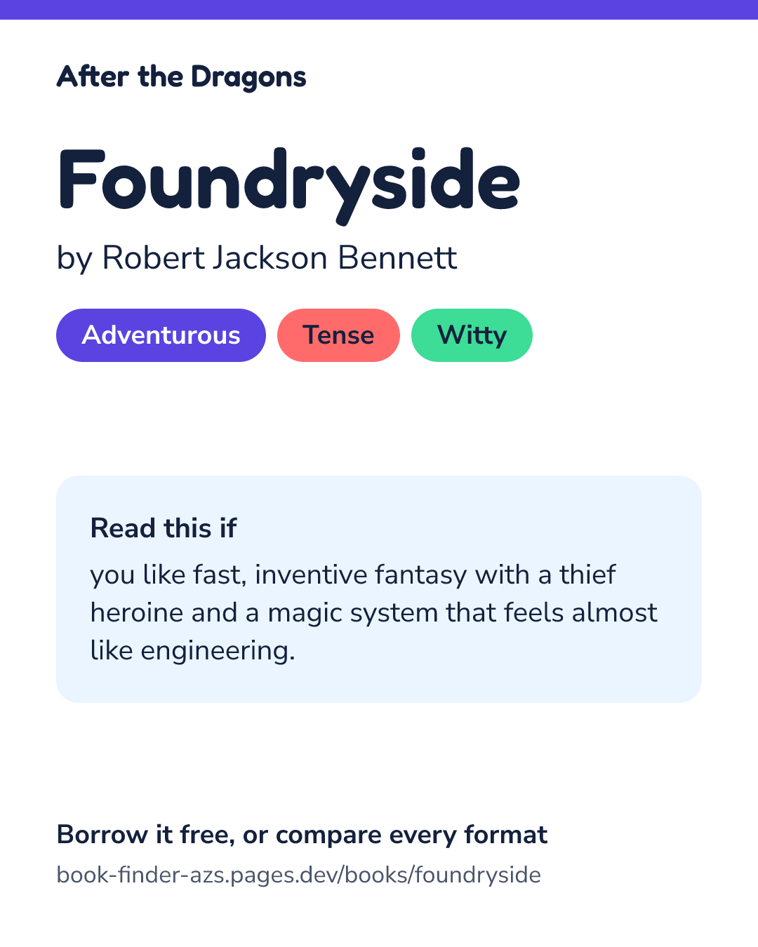 Share card for Foundryside