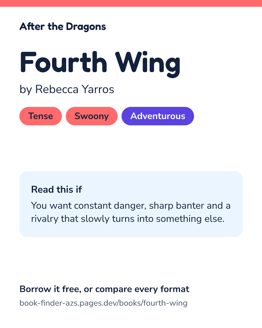 Share card for Fourth Wing