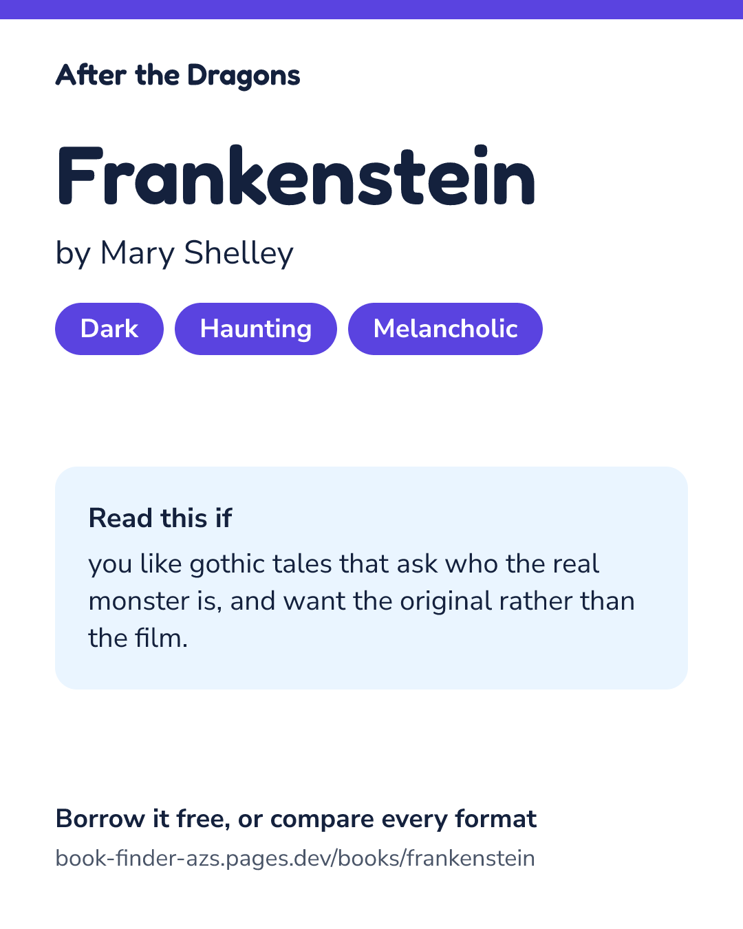 Share card for Frankenstein