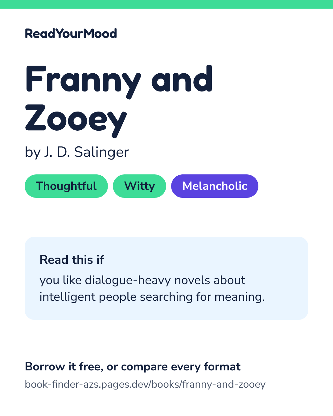 Share card for Franny and Zooey