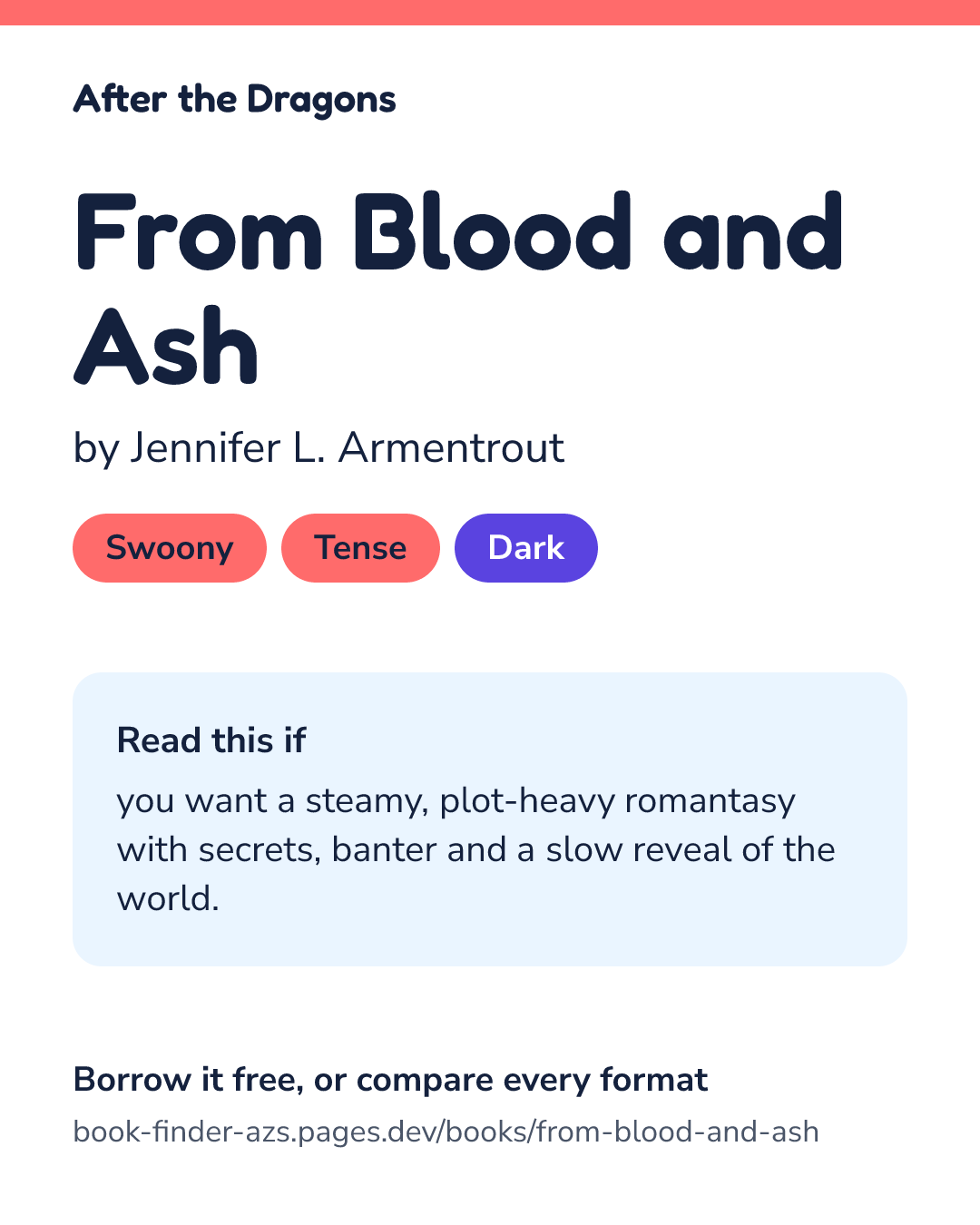 Share card for From Blood and Ash