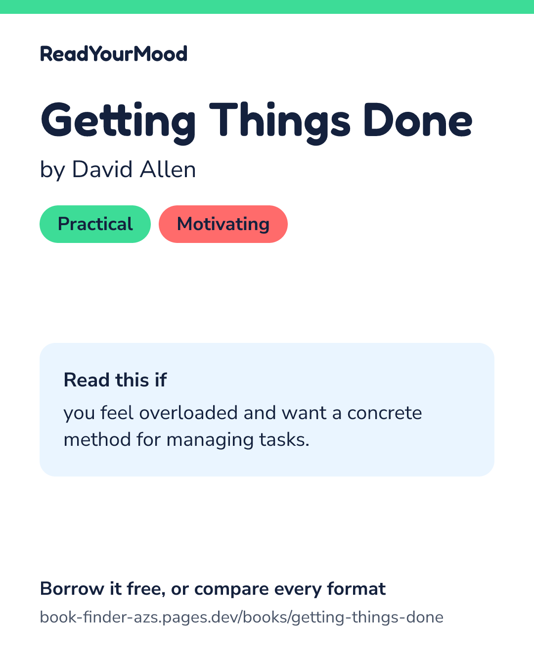 Share card for Getting Things Done
