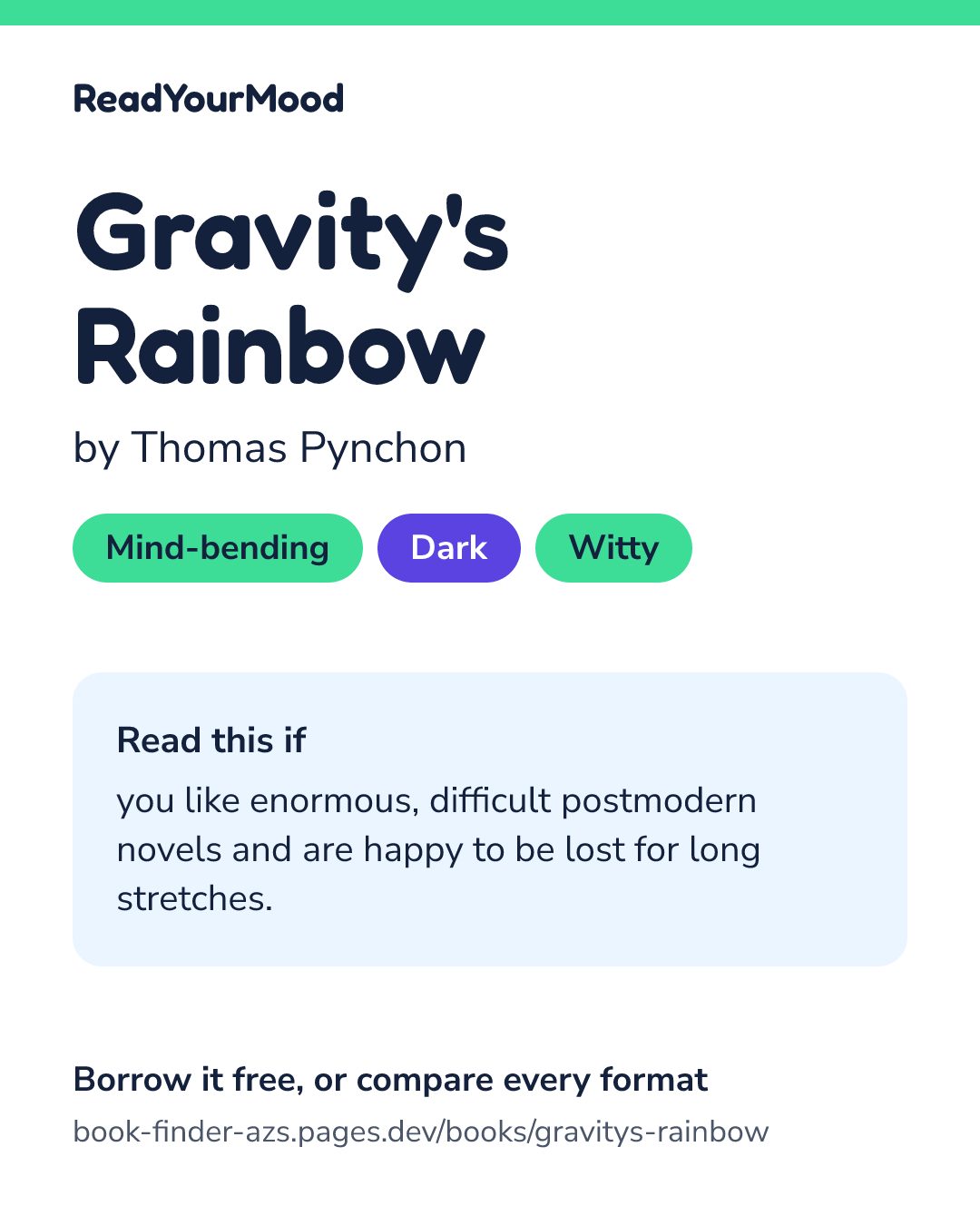 Share card for Gravity's Rainbow