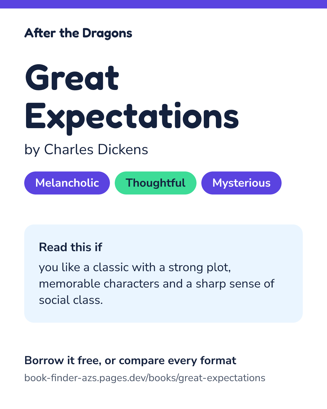 Share card for Great Expectations