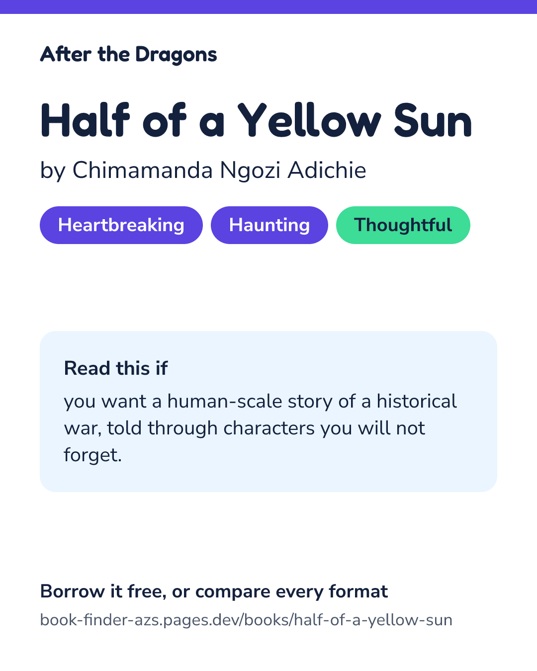 Share card for Half of a Yellow Sun