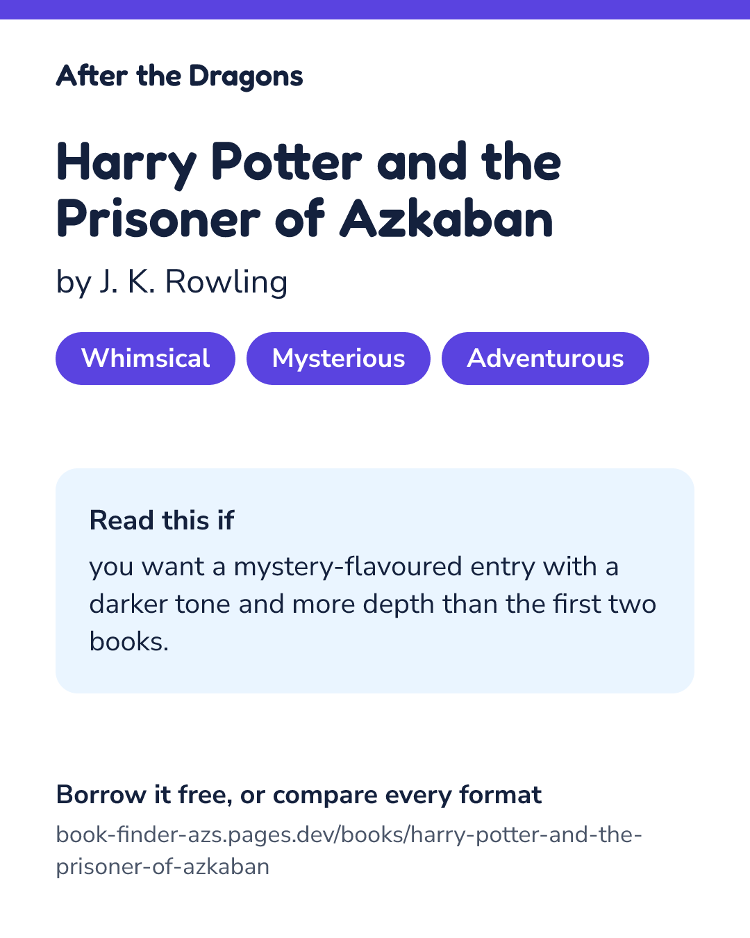 Share card for Harry Potter and the Prisoner of Azkaban