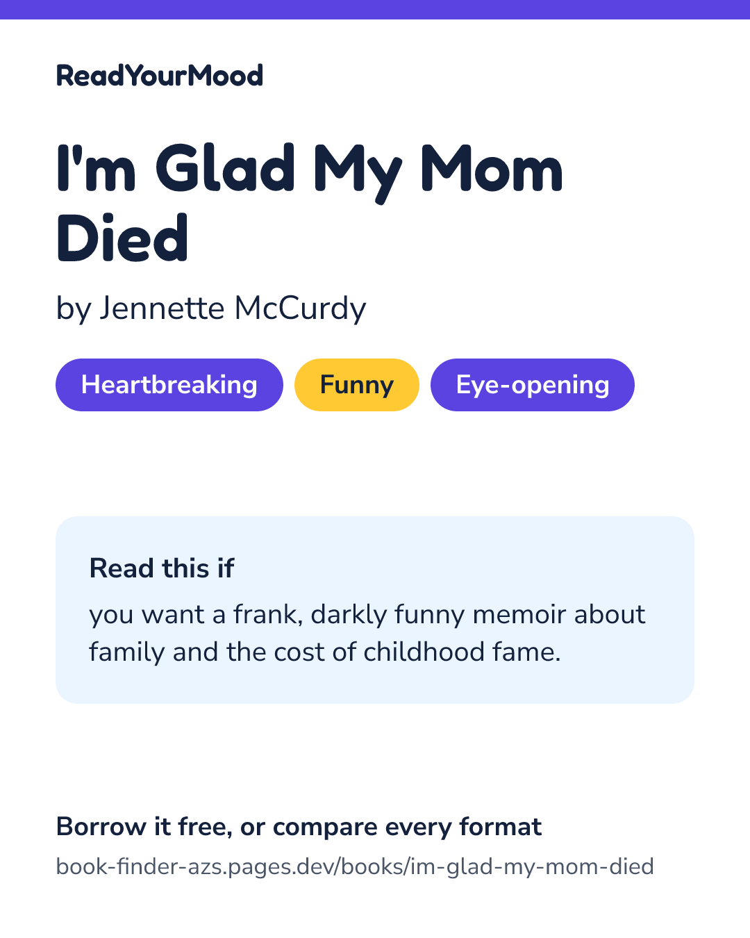 Share card for I'm Glad My Mom Died