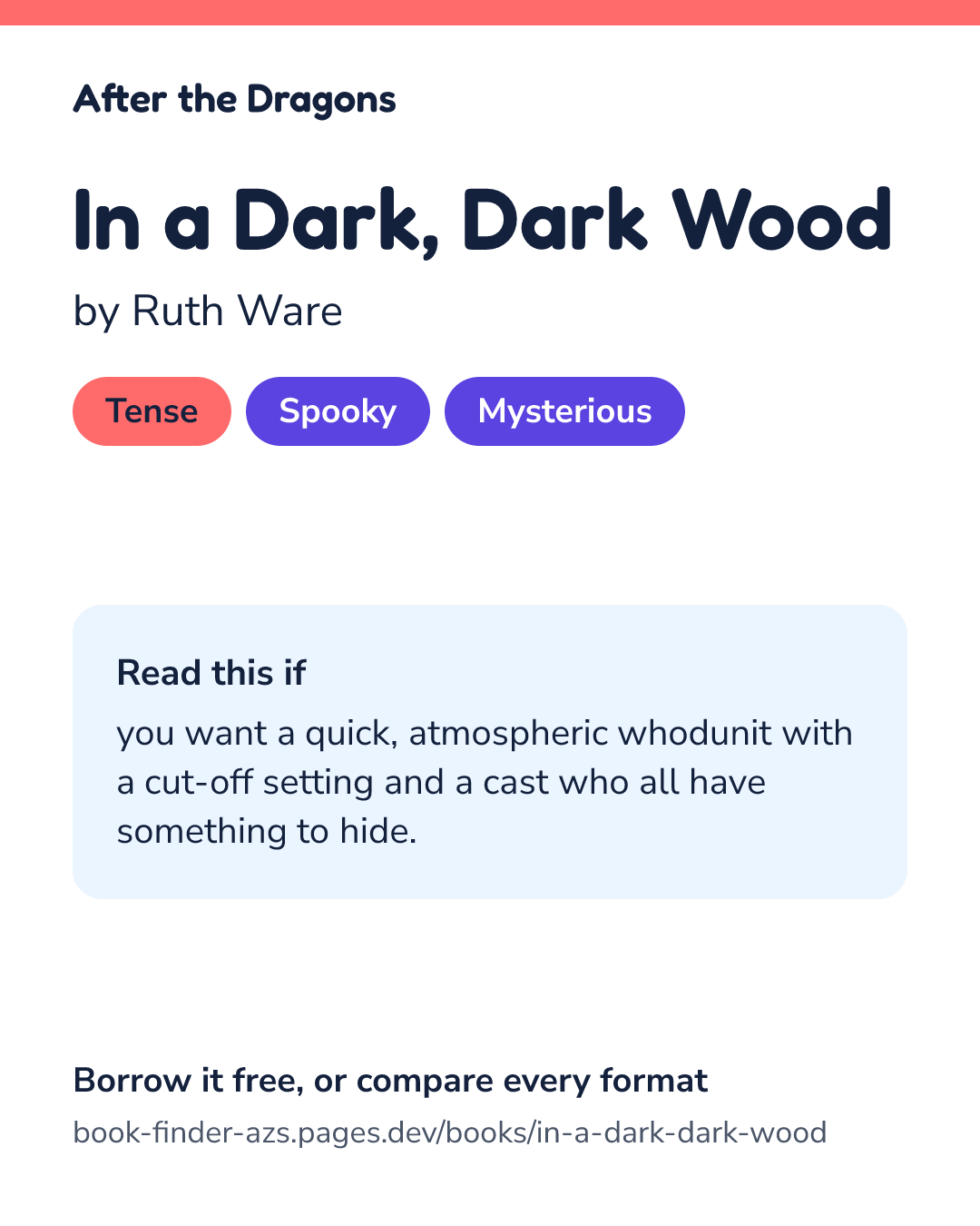 Share card for In a Dark, Dark Wood