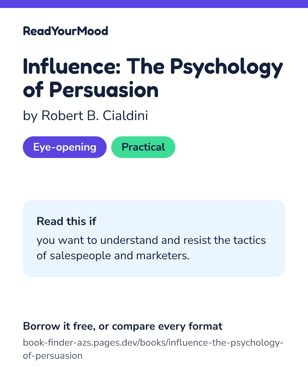 Share card for Influence: The Psychology of Persuasion