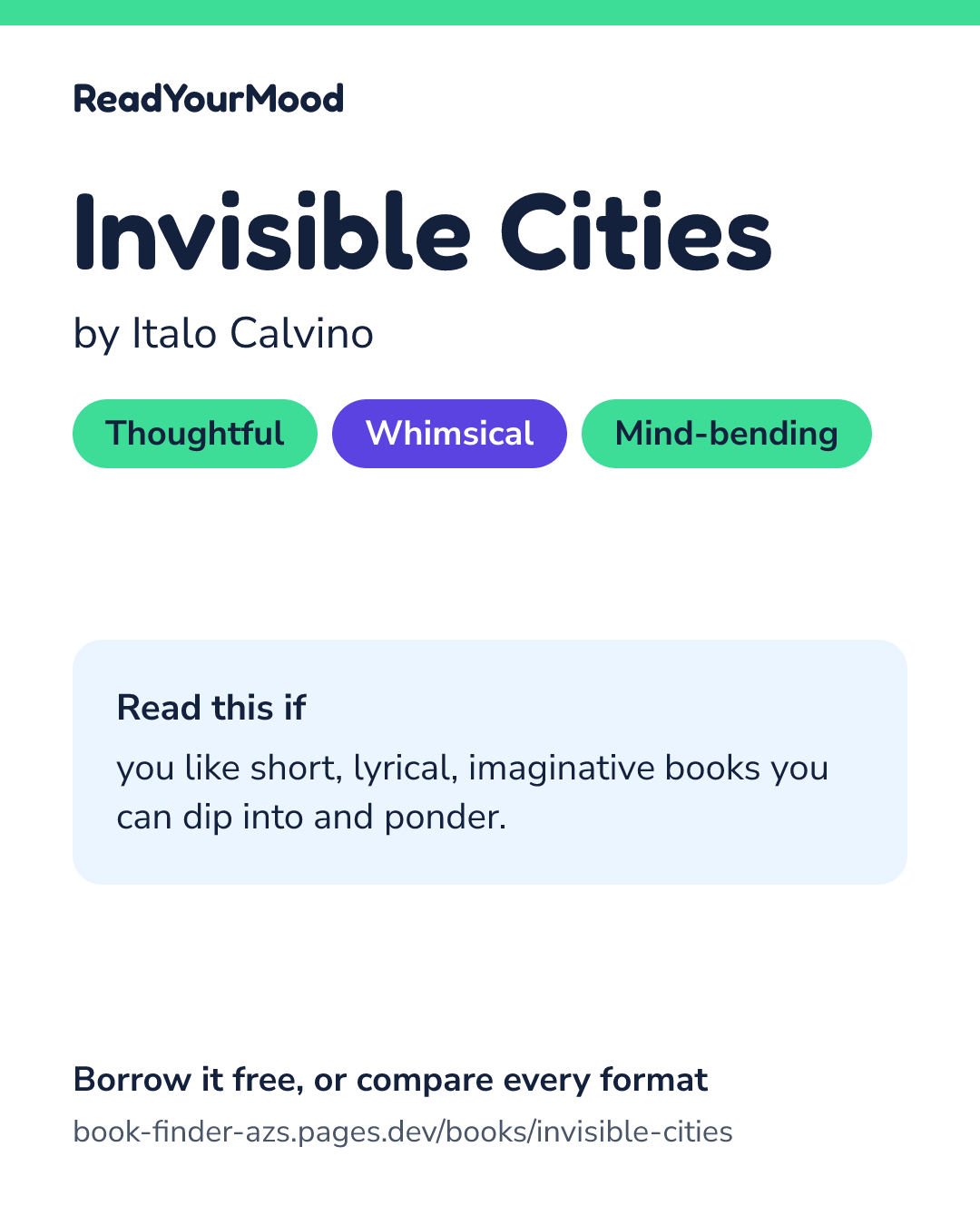 Share card for Invisible Cities